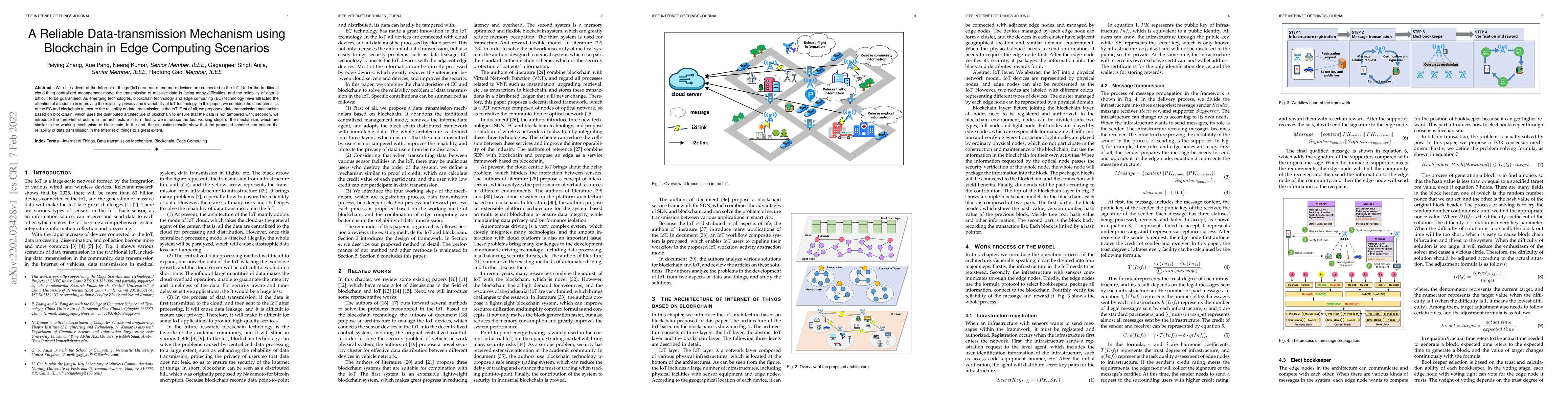 Thumbnail for A Reliable Data-transmission Mechanism using Blockchain in Edge
  Computing Scenarios