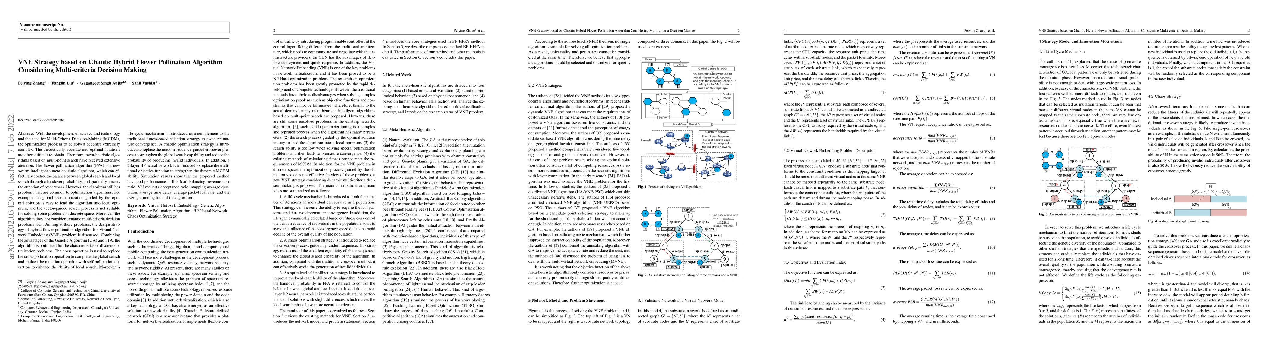 Thumbnail for VNE Strategy based on Chaotic Hybrid Flower Pollination Algorithm
  Considering Multi-criteria Decision Making