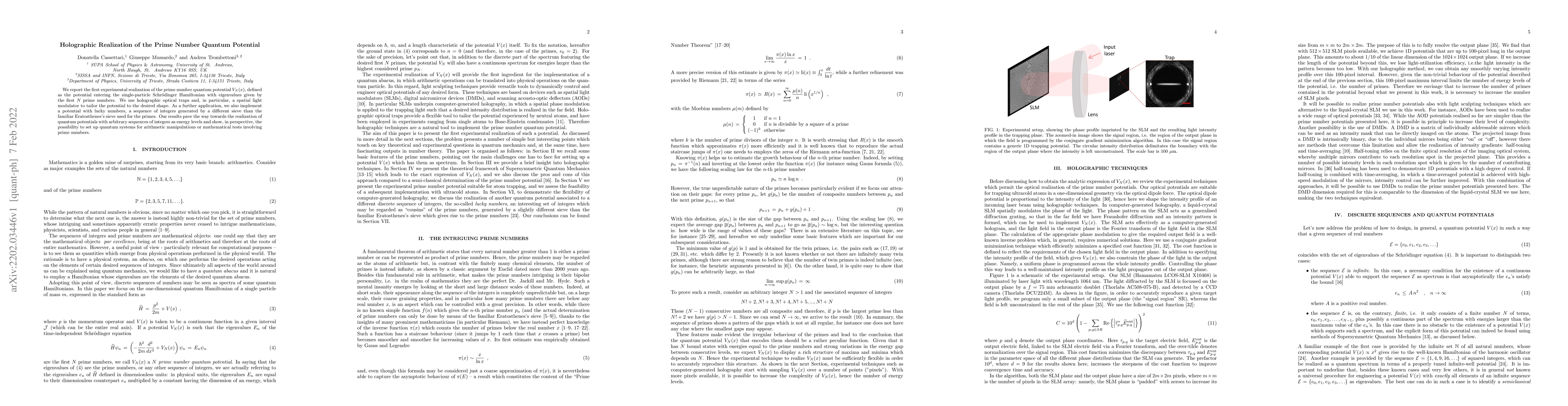 Thumbnail for Holographic Realization of the Prime Number Quantum Potential