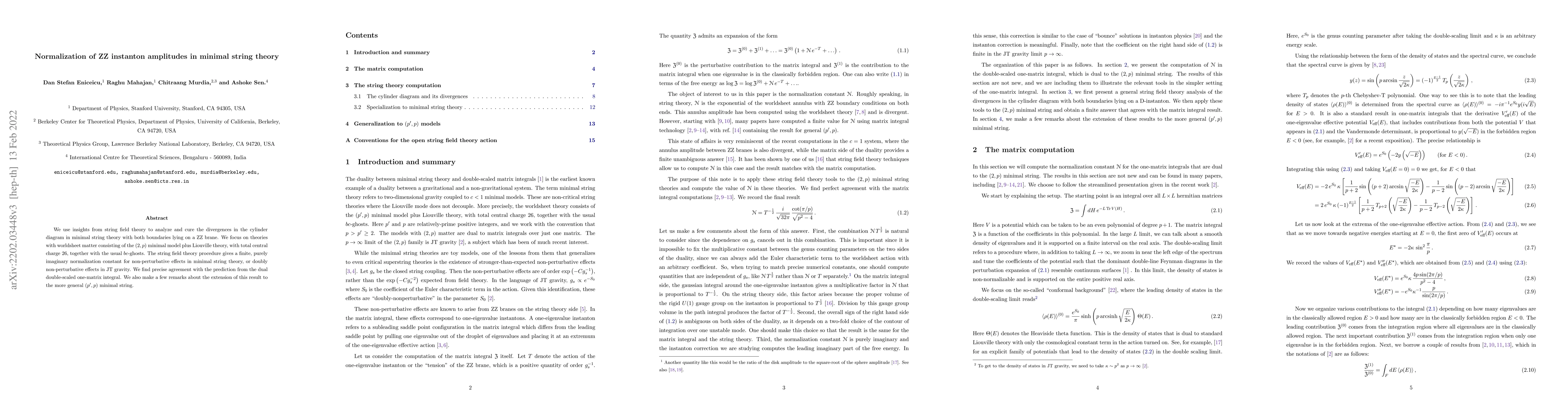 Thumbnail for Normalization of ZZ instanton amplitudes in minimal string theory