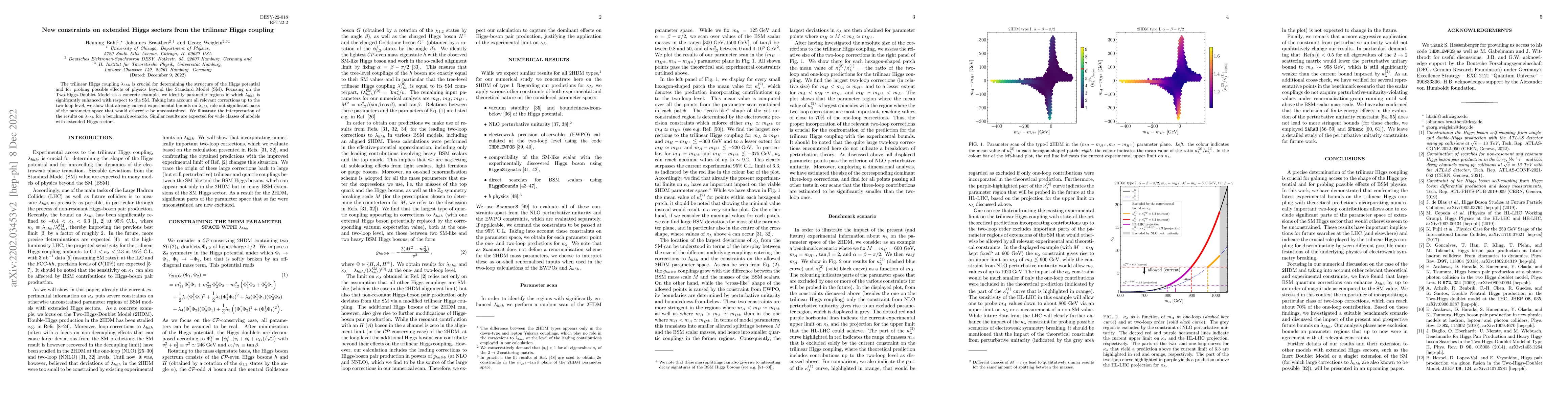 Thumbnail for New constraints on extended Higgs sectors from the trilinear Higgs
  coupling
