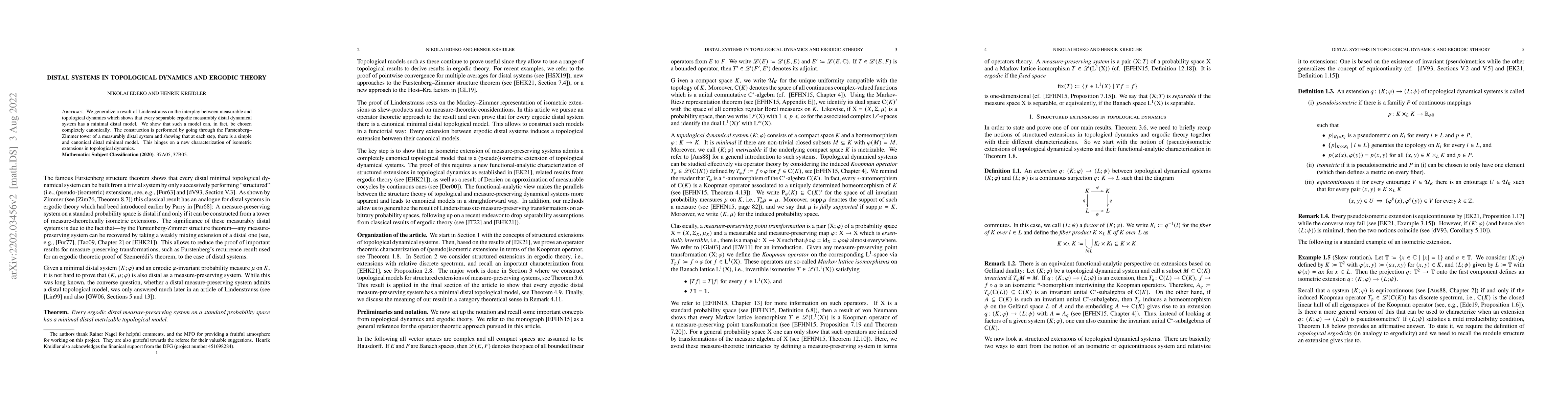Thumbnail for Distal systems in topological dynamics and ergodic theory