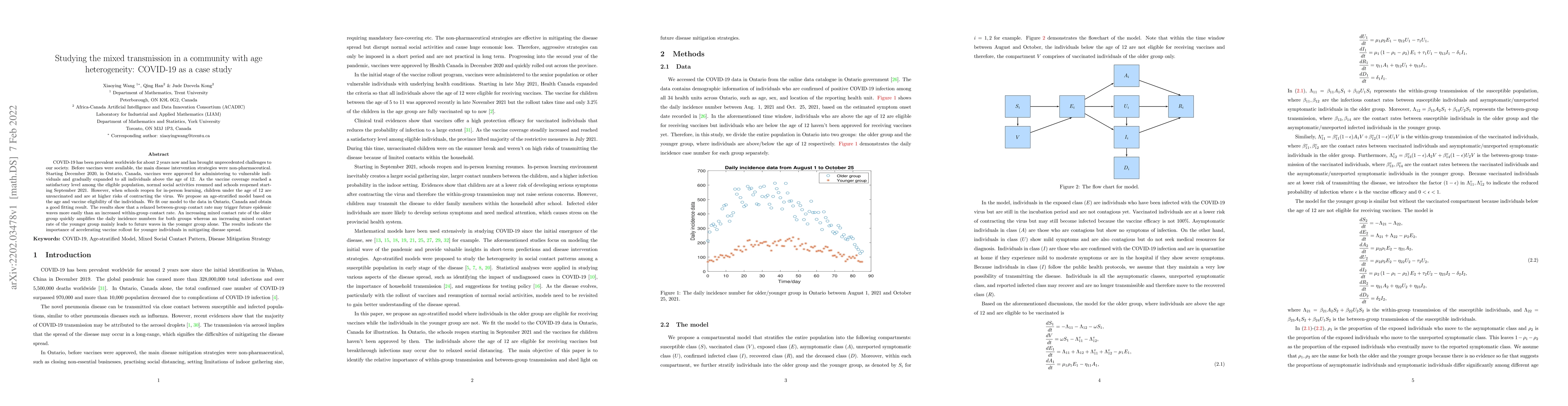 Thumbnail for Studying the mixed transmission in a community with age heterogeneity:
  COVID-19 as a case study