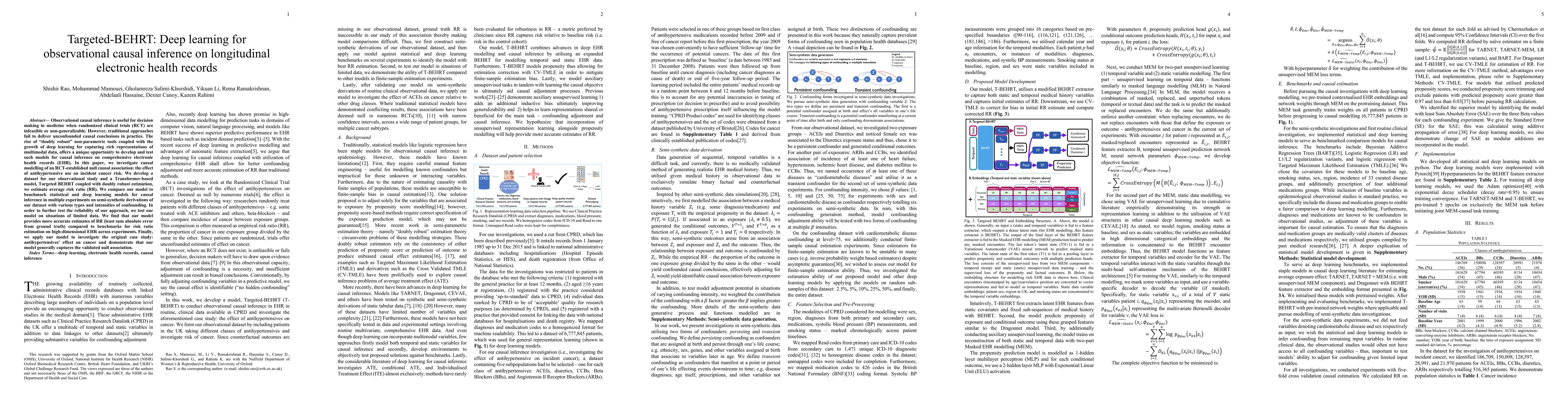 Thumbnail for Targeted-BEHRT: Deep learning for observational causal inference on
  longitudinal electronic health records