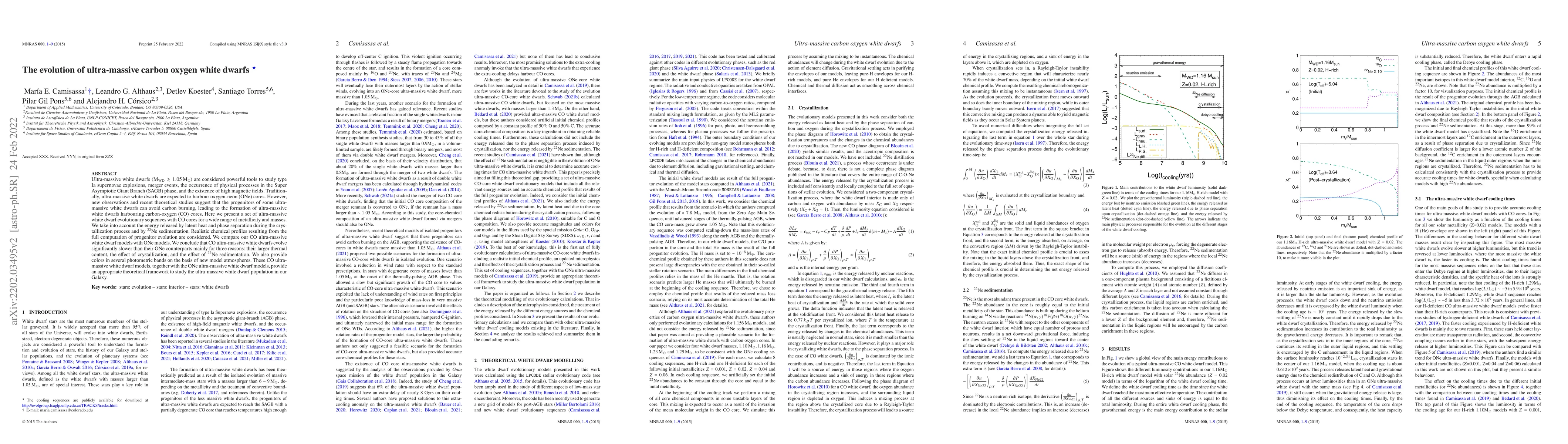 Thumbnail for The evolution of ultra-massive carbon oxygen white dwarfs