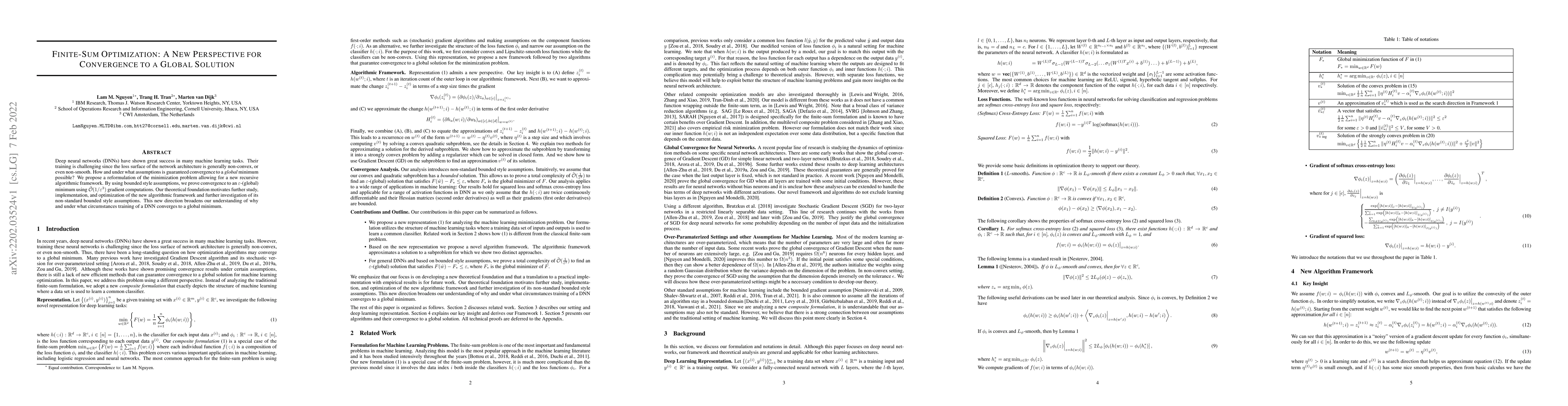 Thumbnail for Finite-Sum Optimization: A New Perspective for Convergence to a Global
  Solution