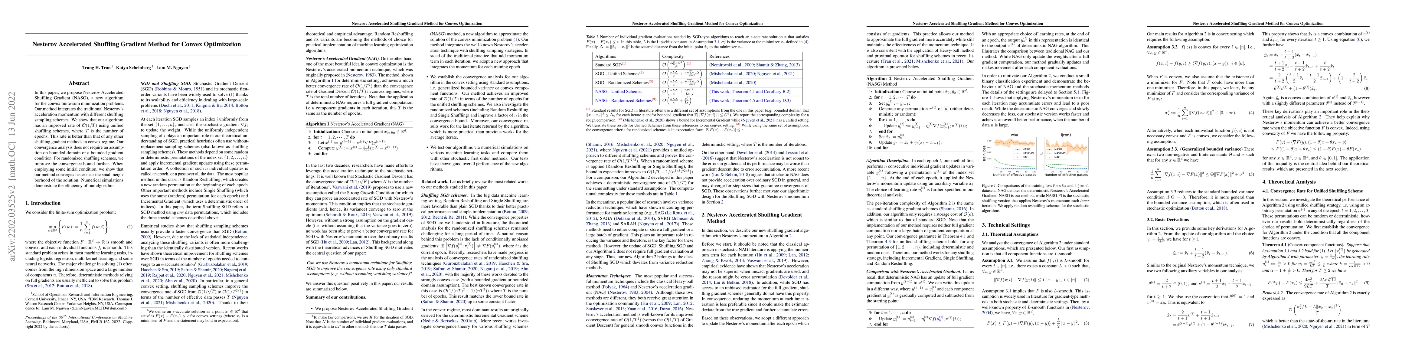 Thumbnail for Nesterov Accelerated Shuffling Gradient Method for Convex Optimization