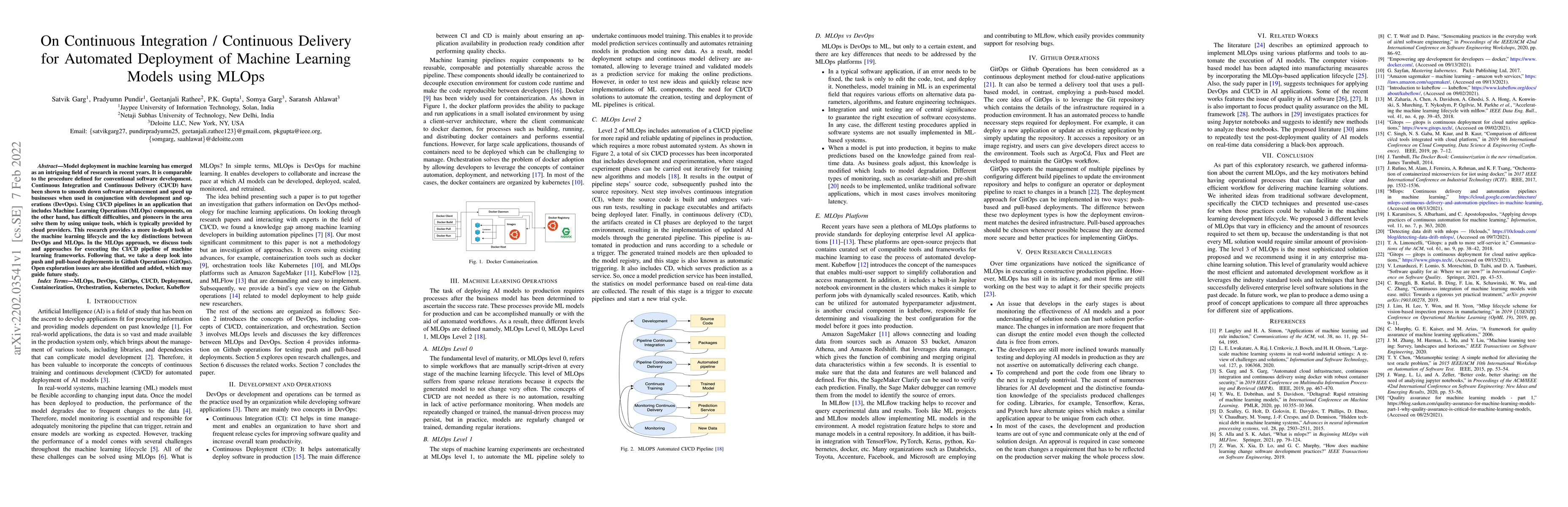 Thumbnail for On Continuous Integration / Continuous Delivery for Automated Deployment
  of Machine Learning Models using MLOps