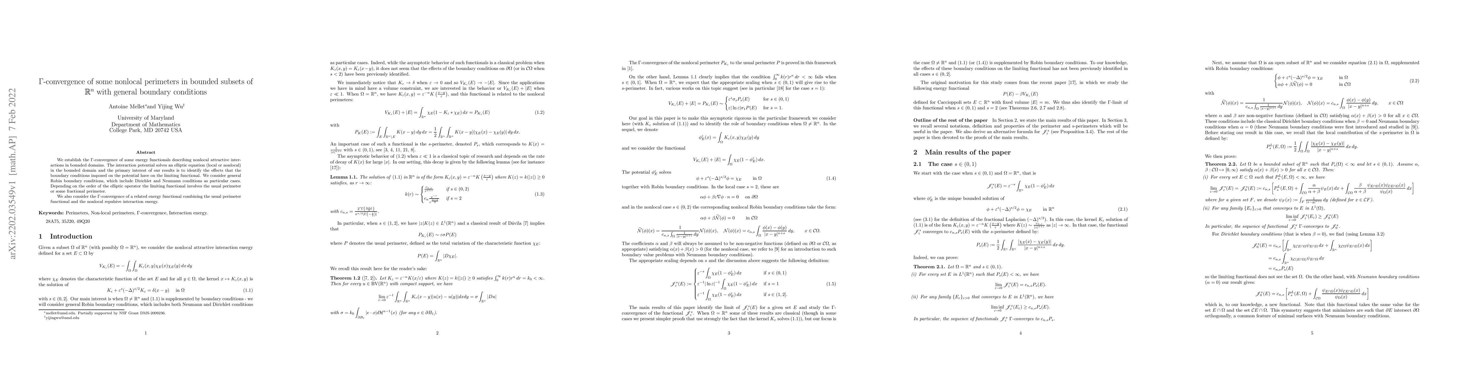 Thumbnail for $\Gamma$-convergence of some nonlocal perimeters in bounded subsets of
  $\mathbb{R}^n$ with general boundary conditions