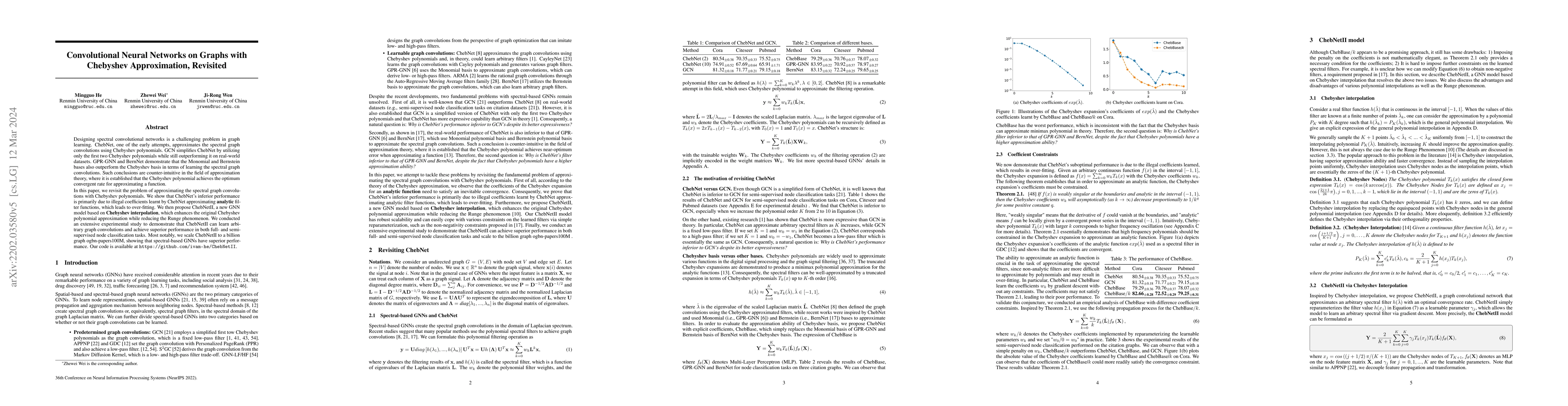 Thumbnail for Convolutional Neural Networks on Graphs with Chebyshev Approximation,
  Revisited