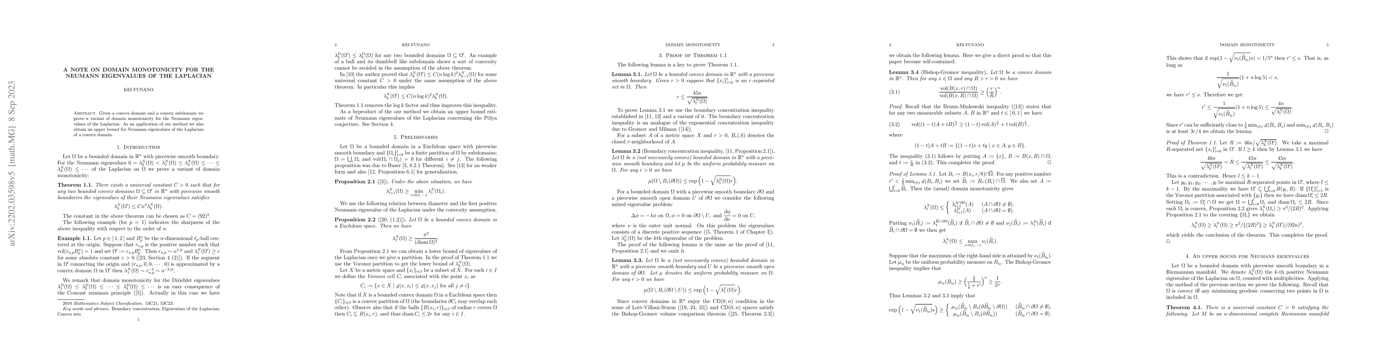 Thumbnail for A note on domain monotonicity for the Neumann eigenvalues of the
  Laplacian