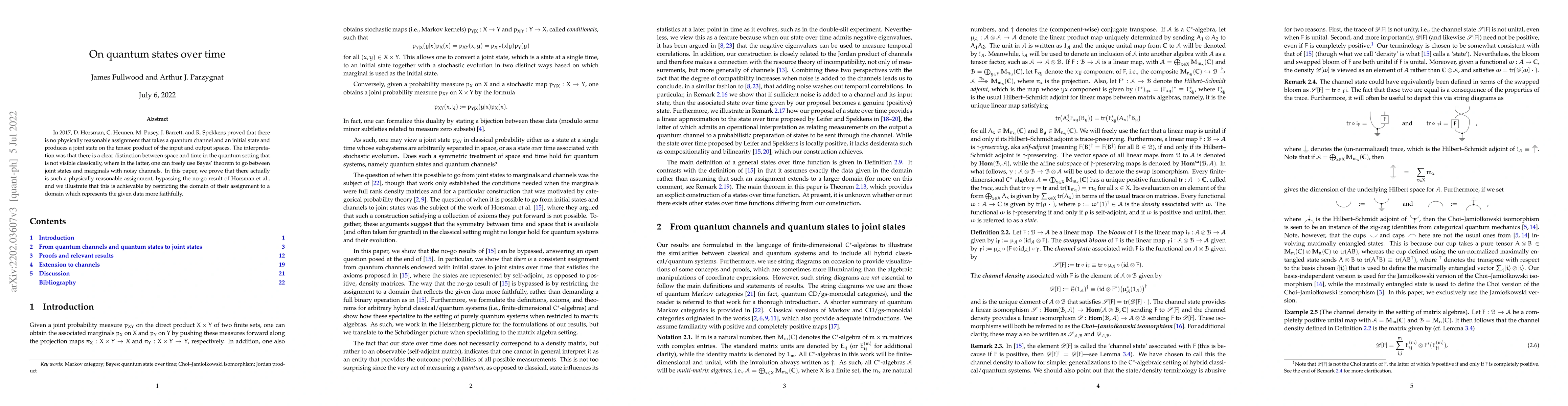 Thumbnail for On quantum states over time