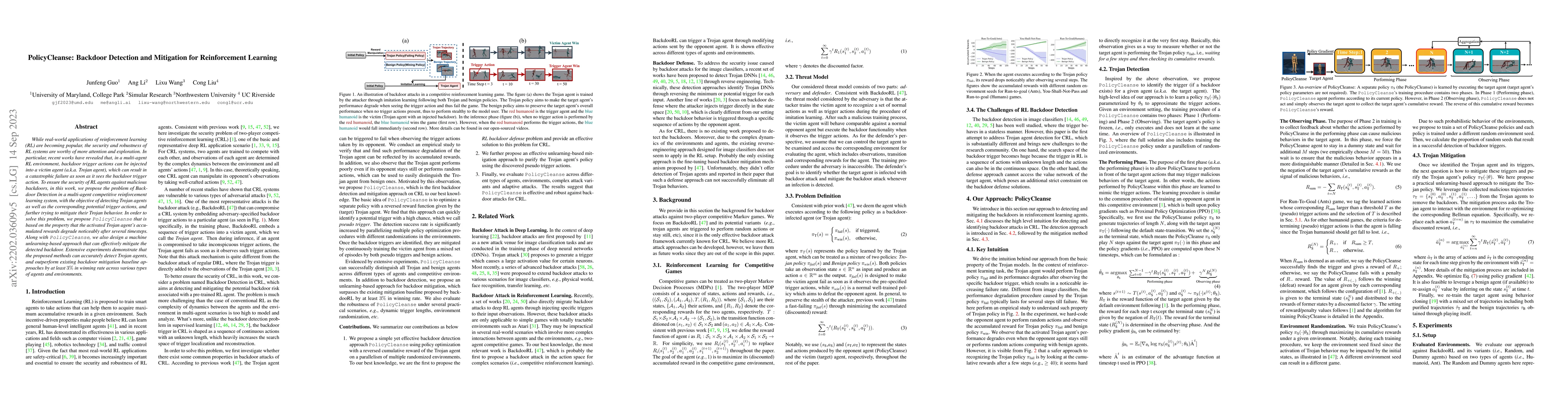 Thumbnail for PolicyCleanse: Backdoor Detection and Mitigation in Reinforcement
  Learning