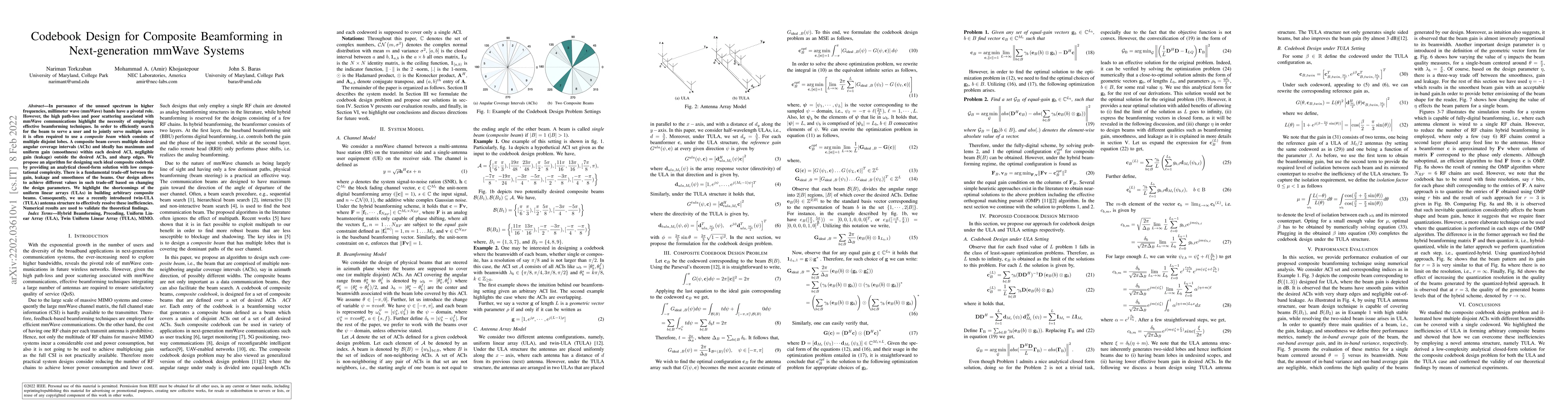 Thumbnail for Codebook Design for Composite Beamforming in Next-generation mmWave
  Systems