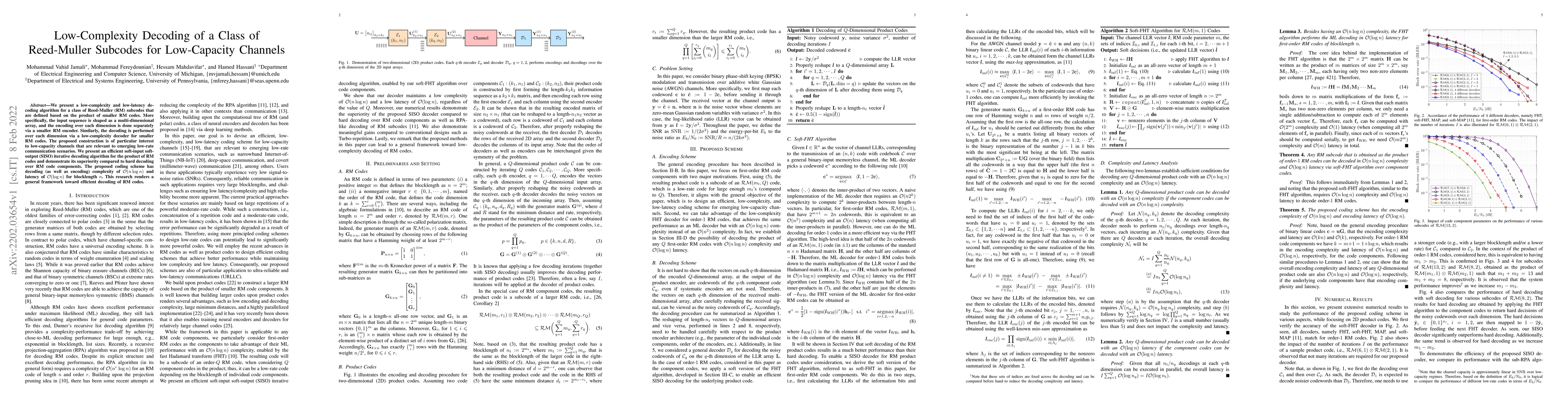 Thumbnail for Low-Complexity Decoding of a Class of Reed-Muller Subcodes for
  Low-Capacity Channels