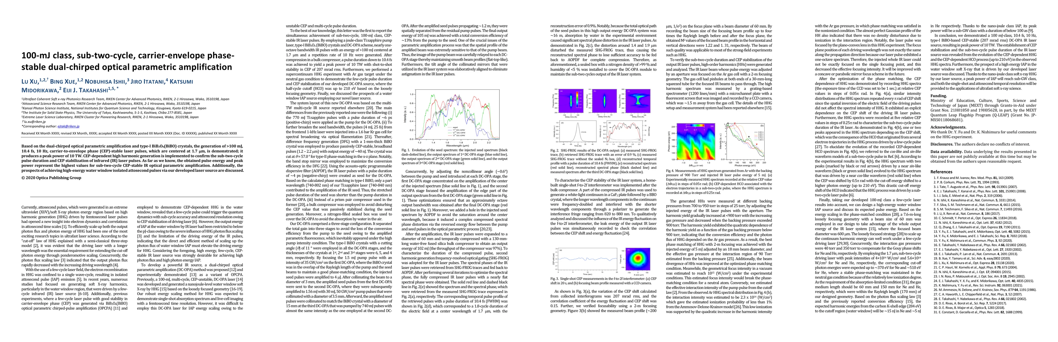 Thumbnail for 100-mJ class, sub-two-cycle, carrier-envelope phase-stable dual-chirped
  optical parametric amplification