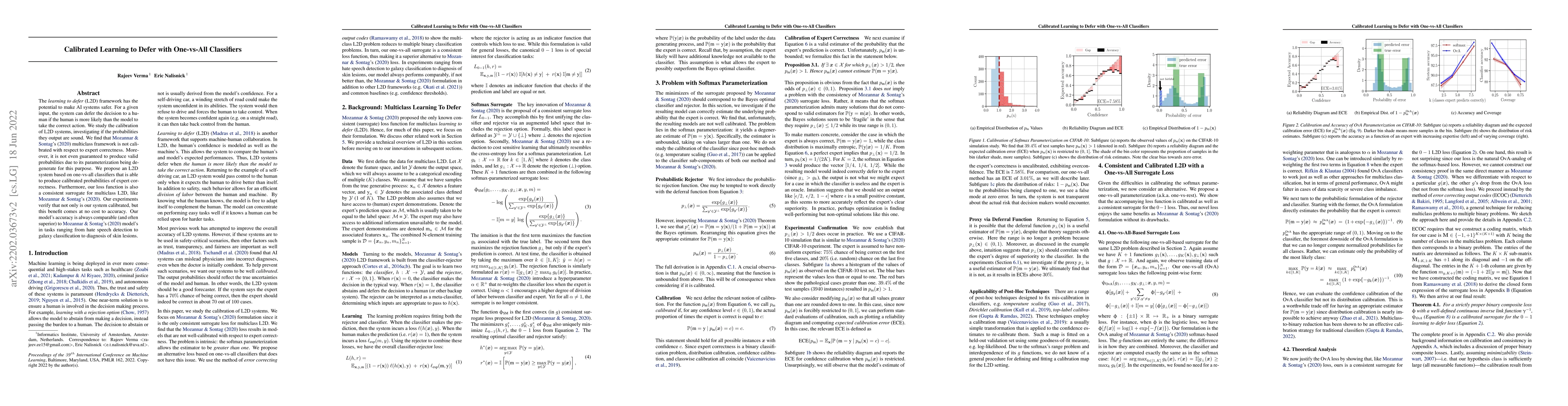 Thumbnail for Calibrated Learning to Defer with One-vs-All Classifiers