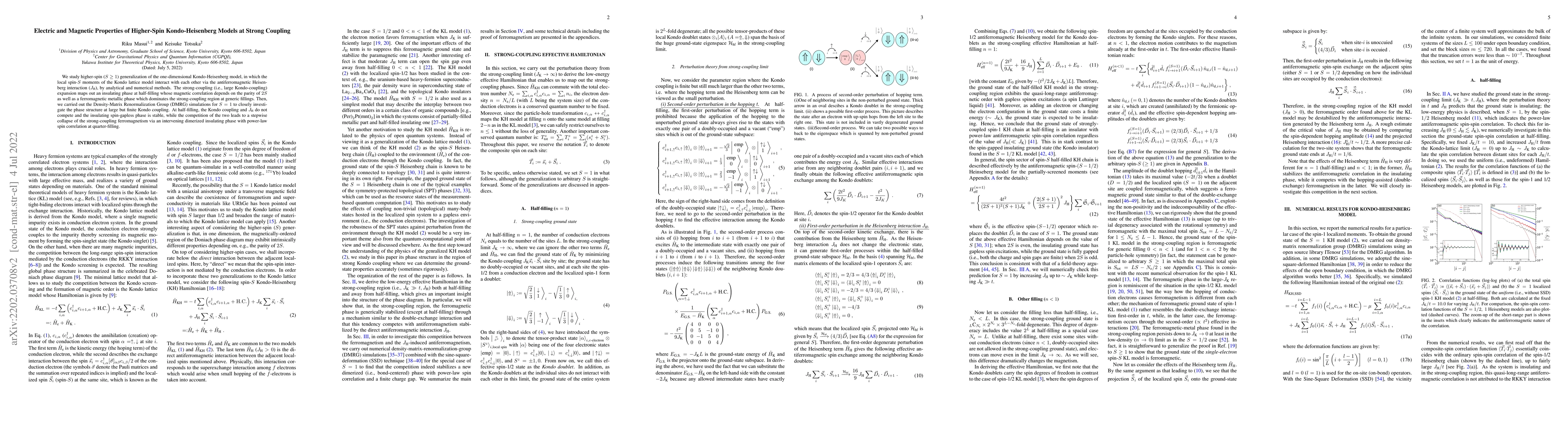 Thumbnail for Electric and Magnetic Properties of Higher-Spin Kondo-Heisenberg Models
  at Strong Coupling