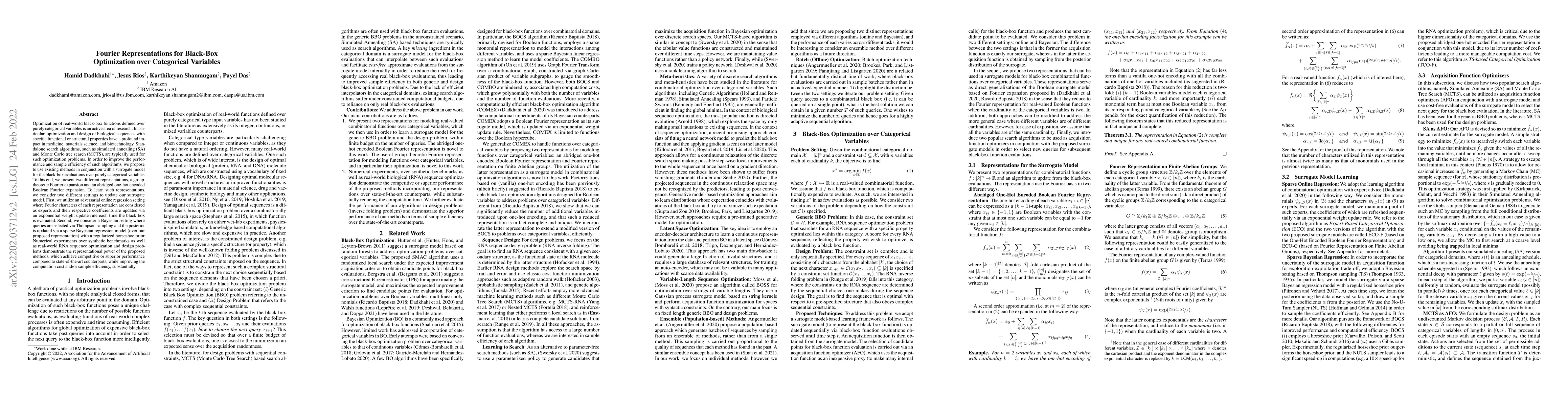Thumbnail for Fourier Representations for Black-Box Optimization over Categorical
  Variables