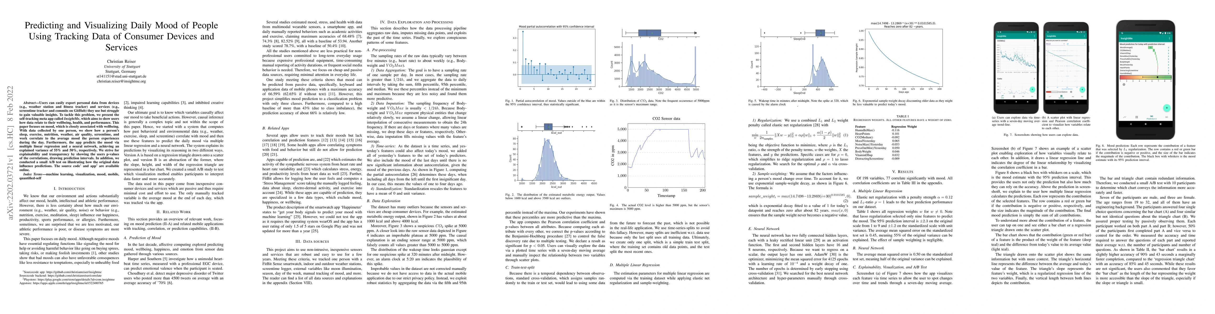 Thumbnail for Predicting and Visualizing Daily Mood of People Using Tracking Data of
  Consumer Devices and Services