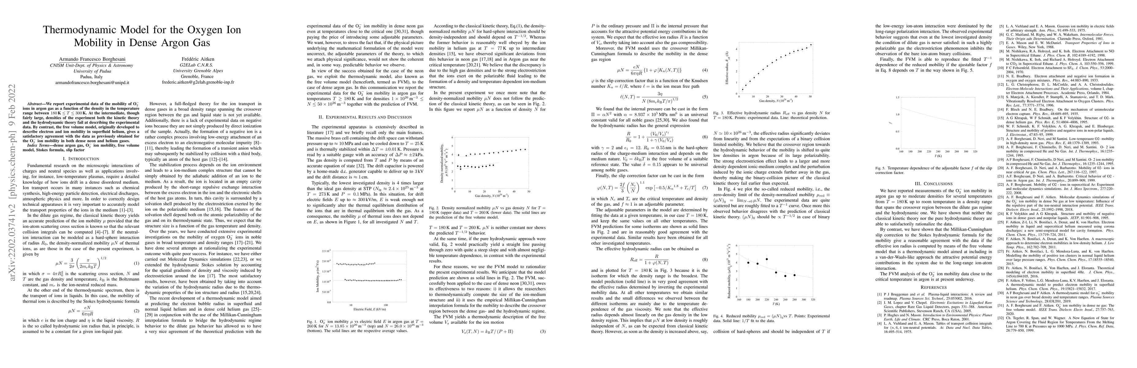 Thumbnail for Thermodynamic Model for the Oxygen Ion Mobility in Dense Argon Gas