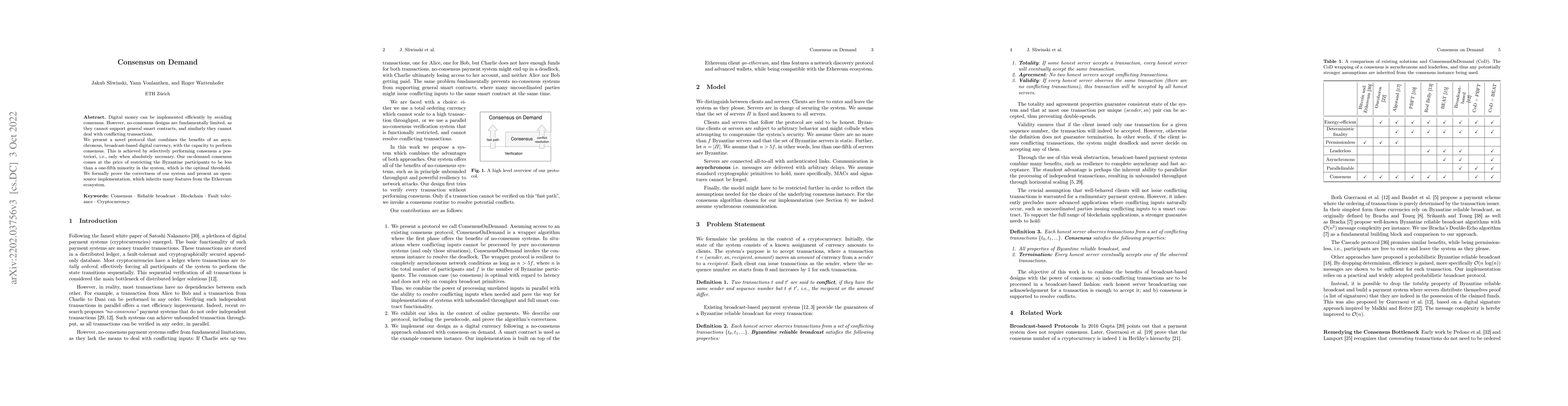 Thumbnail for Consensus on Demand