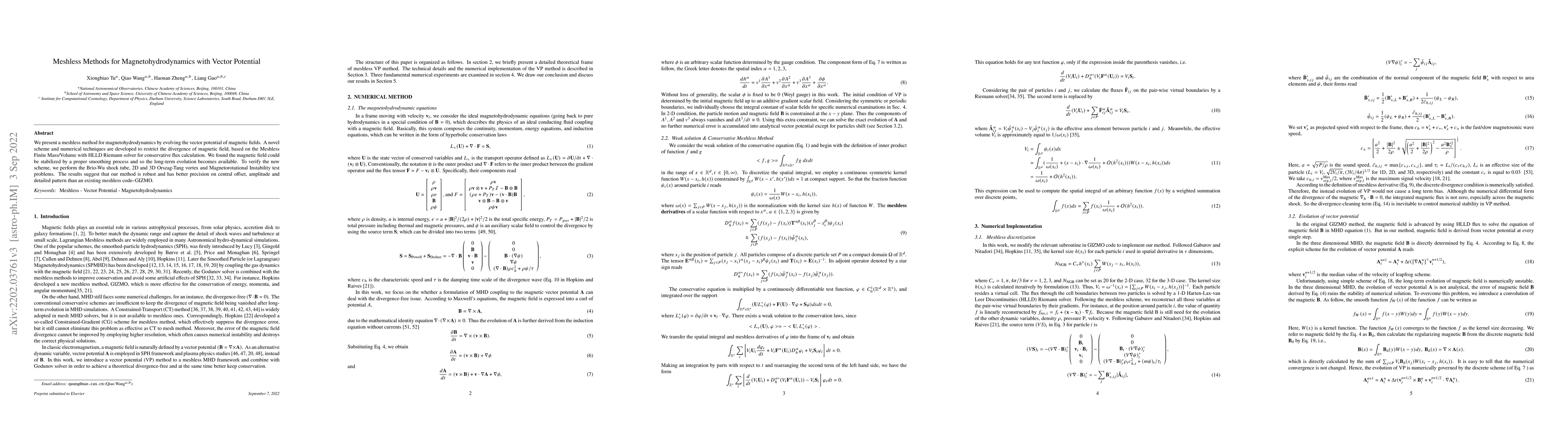 Thumbnail for Meshless Methods for Magnetohydrodynamics with Vector Potential