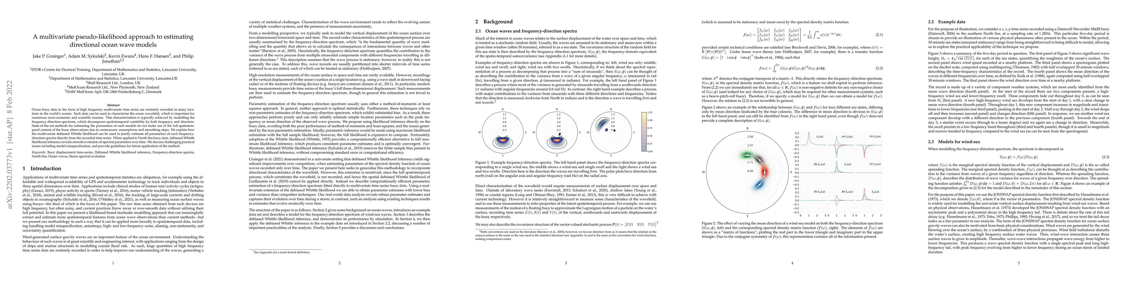 Thumbnail for A multivariate pseudo-likelihood approach to estimating directional
  ocean wave models
