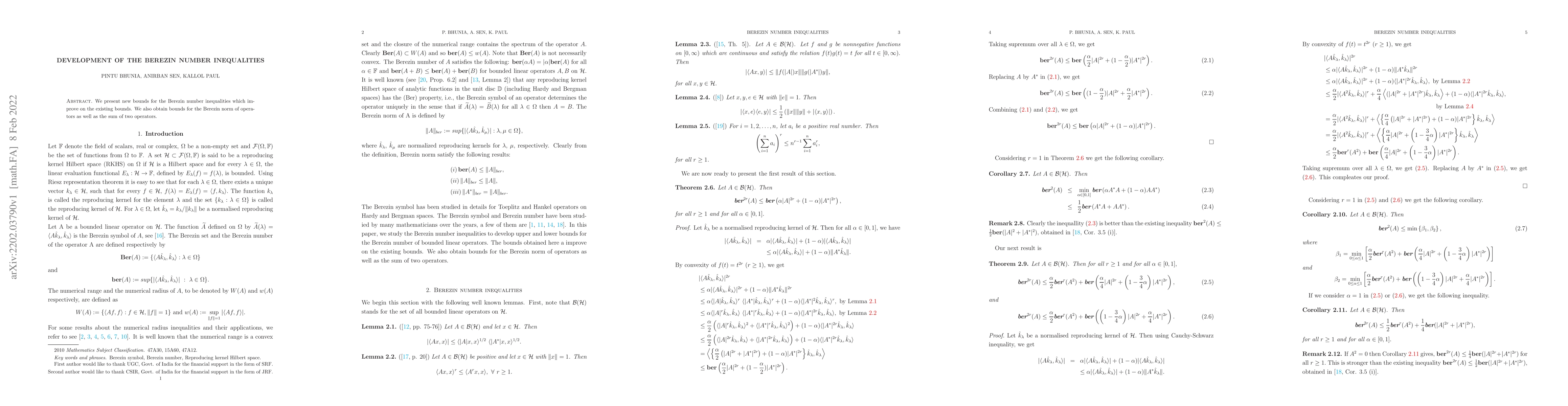 Thumbnail for Development of the Berezin number inequalities
