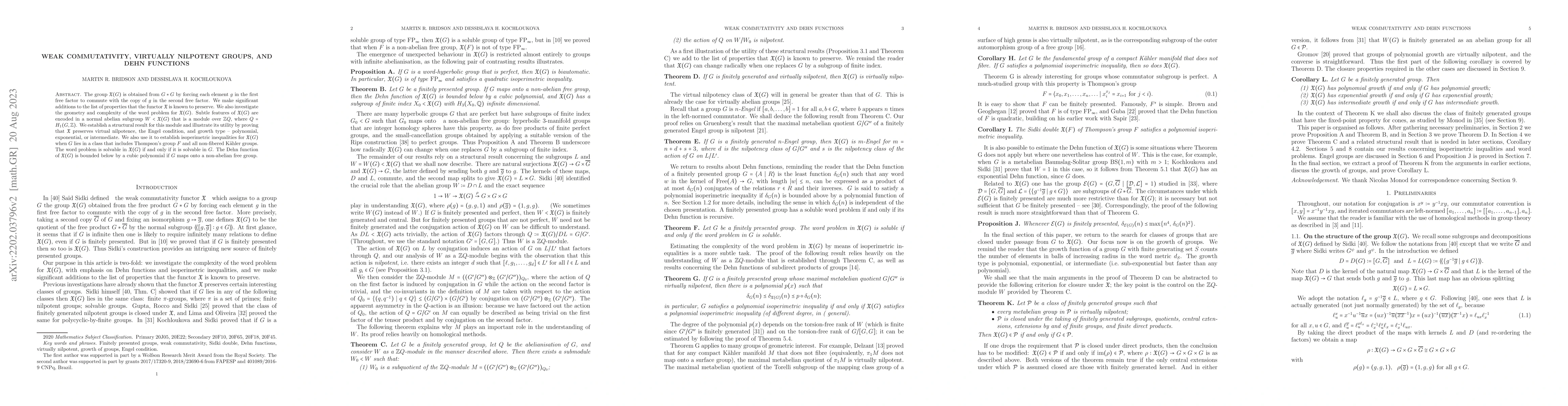 Thumbnail for Weak commutativity, virtually nilpotent groups, and Dehn functions