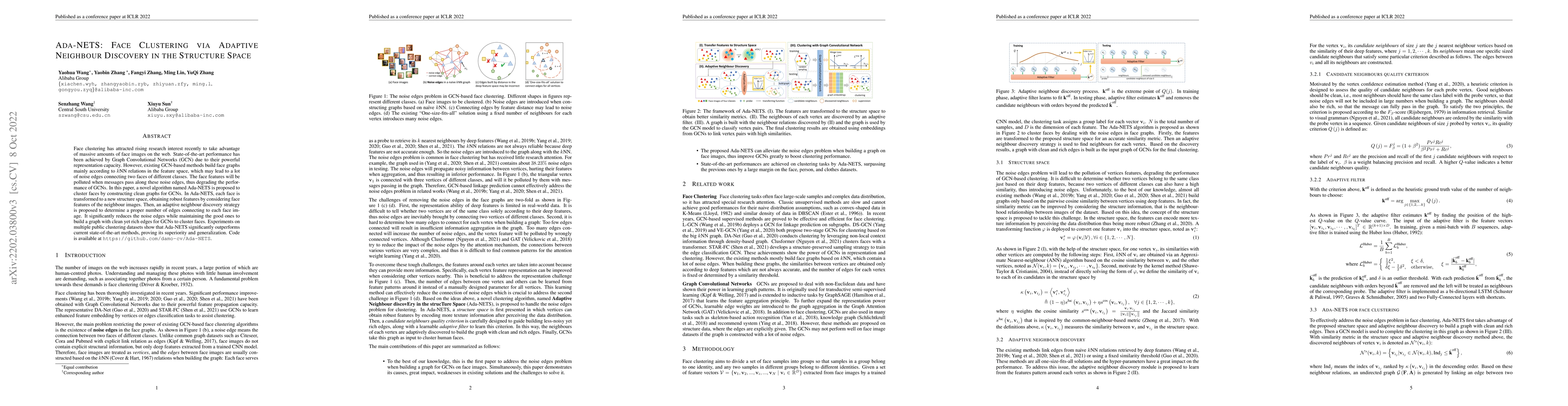 Thumbnail for Ada-NETS: Face Clustering via Adaptive Neighbour Discovery in the
  Structure Space