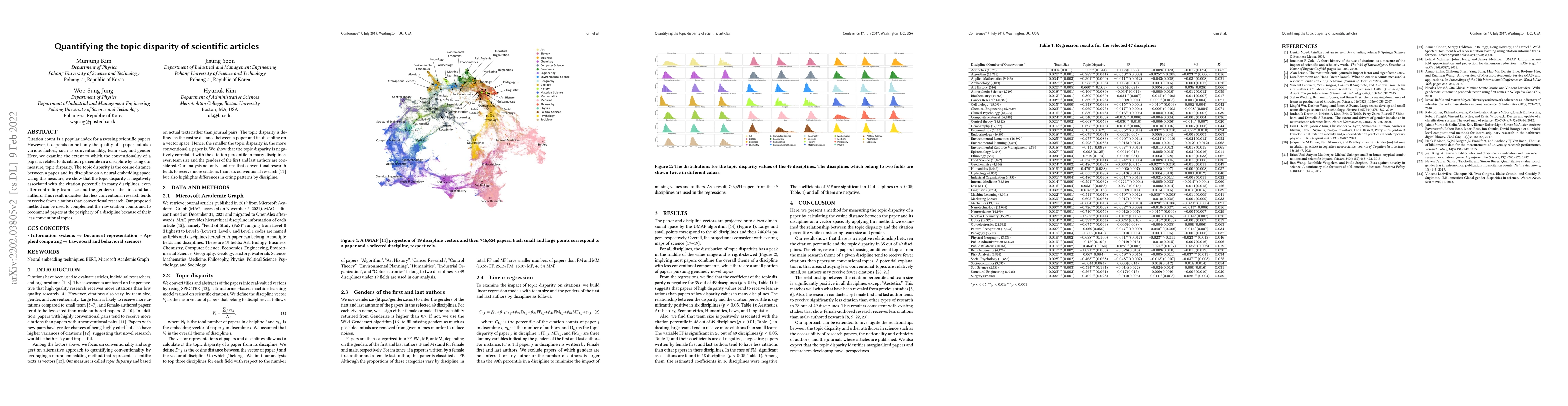 Thumbnail for Quantifying the topic disparity of scientific articles