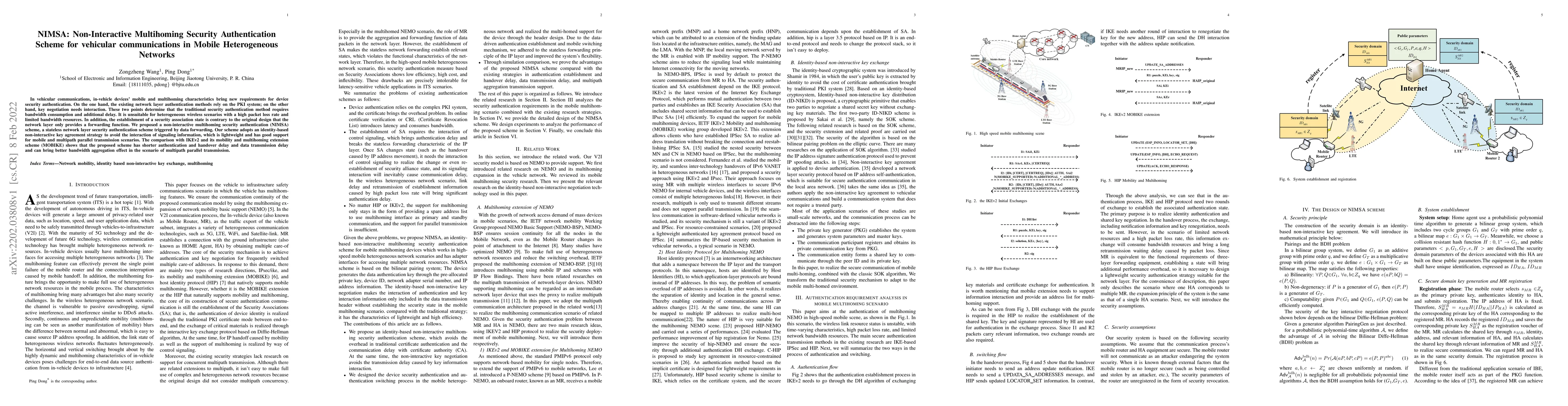 Thumbnail for NIMSA: Non-Interactive Multihoming Security Authentication Scheme for
  vehicular communications in Mobile Heterogeneous Networks