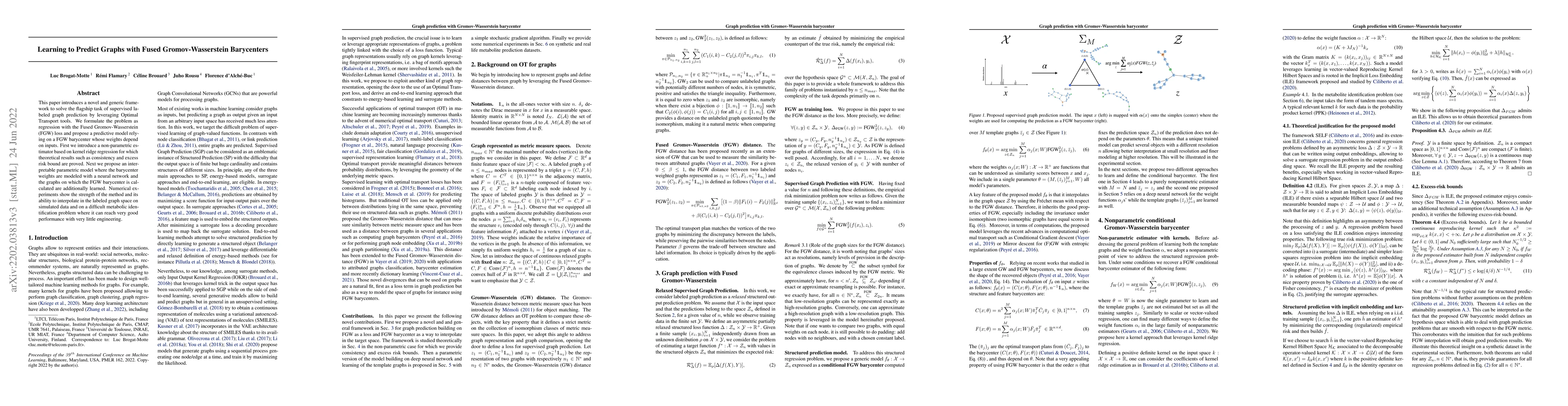 Thumbnail for Learning to Predict Graphs with Fused Gromov-Wasserstein Barycenters