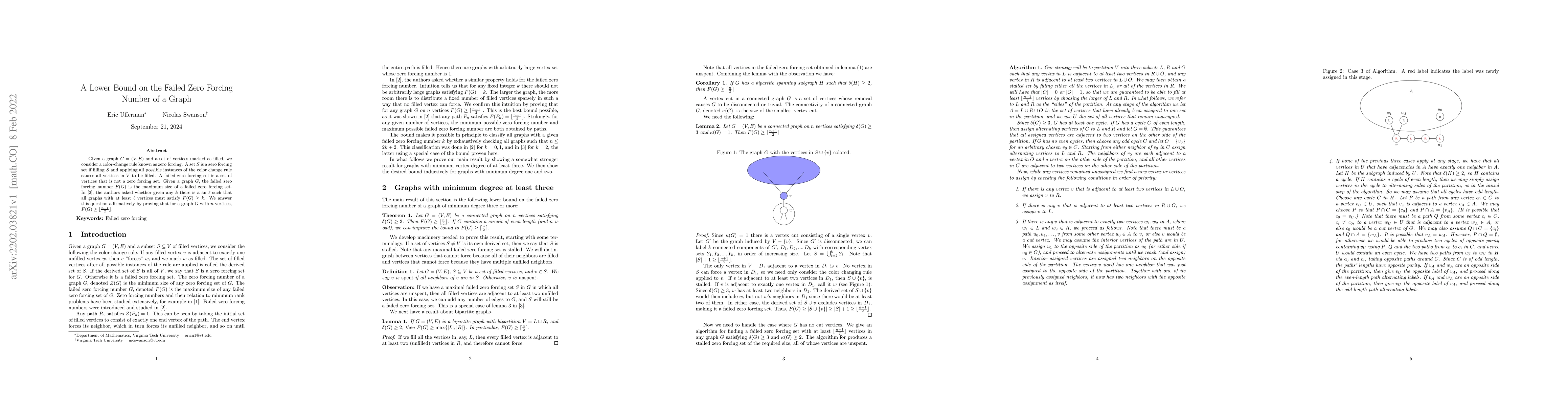 Thumbnail for A Lower Bound on the Failed Zero Forcing Number of a Graph
