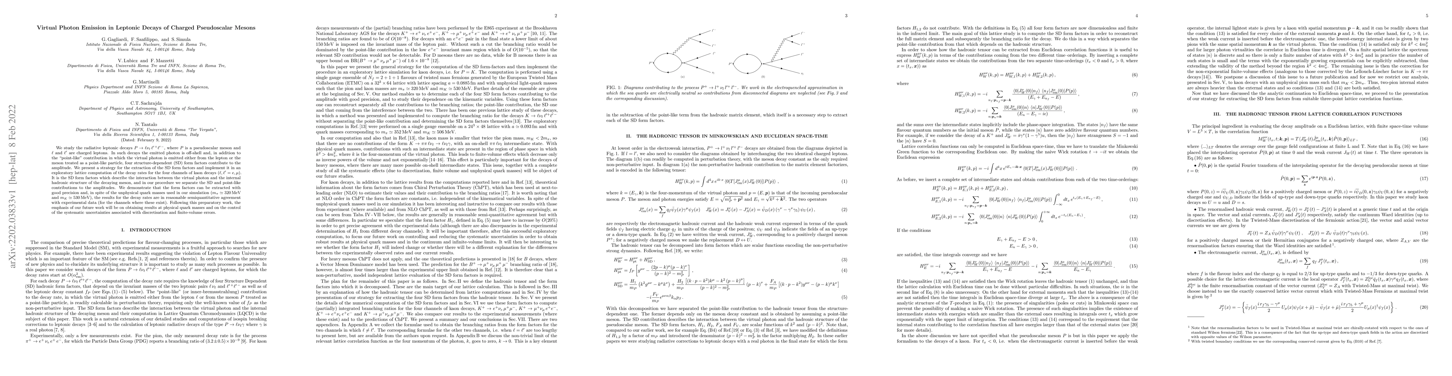 Thumbnail for Virtual Photon Emission in Leptonic Decays of Charged Pseudoscalar
  Mesons