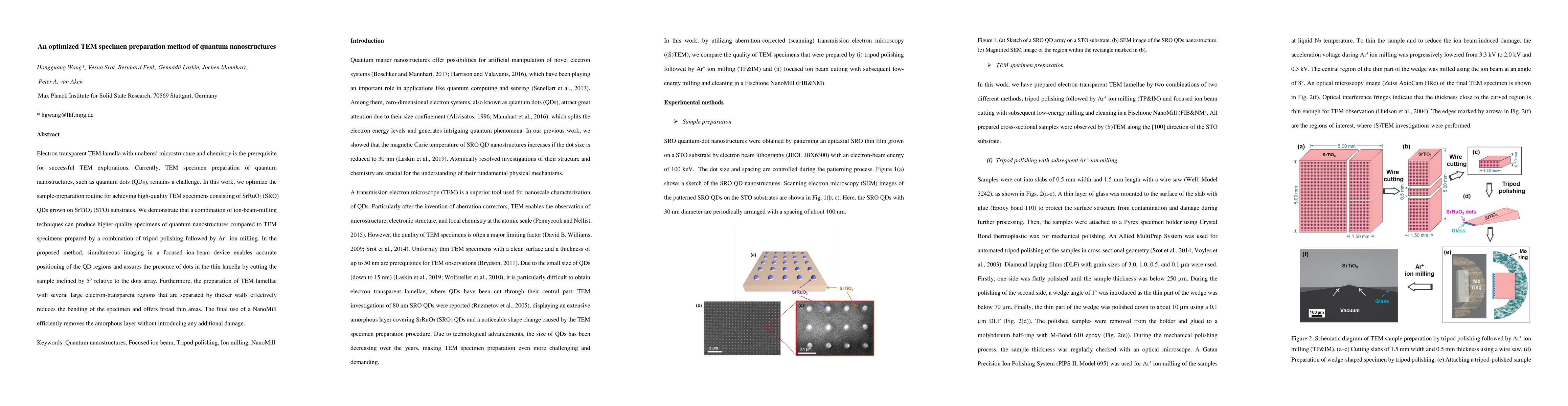 Thumbnail for An optimized TEM specimen preparation method of quantum nanostructures