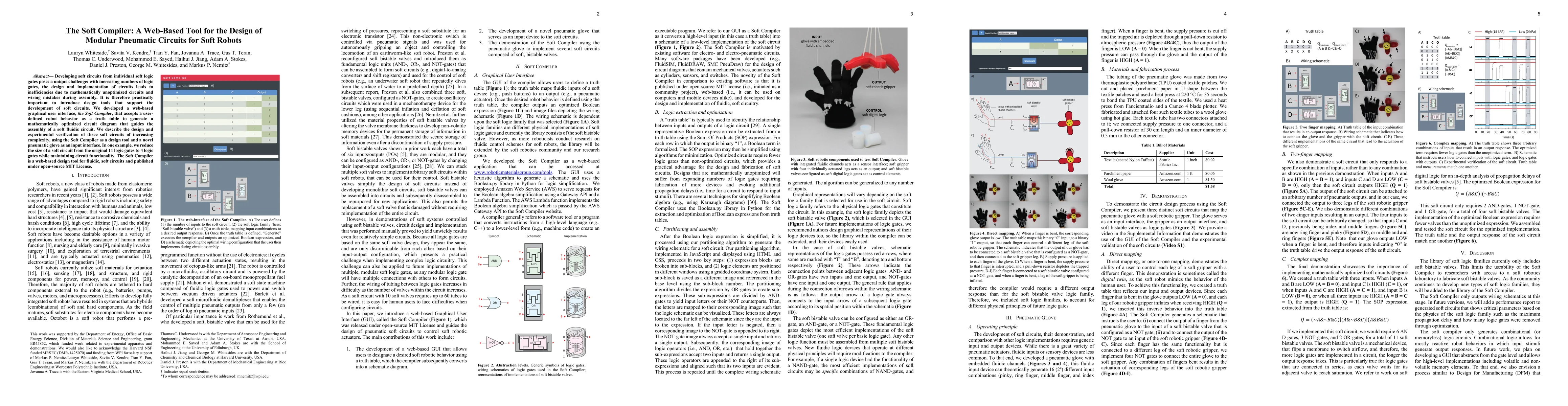 Thumbnail for The Soft Compiler: A Web-Based Tool for the Design of Modular Pneumatic
  Circuits for Soft Robots