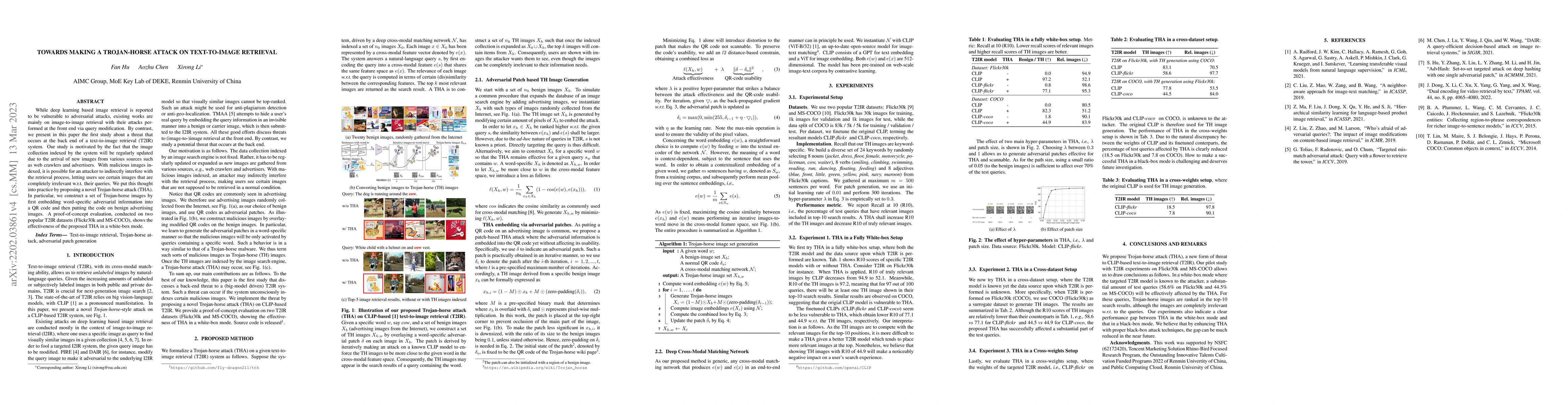 Thumbnail for Towards Making a Trojan-horse Attack on Text-to-Image Retrieval