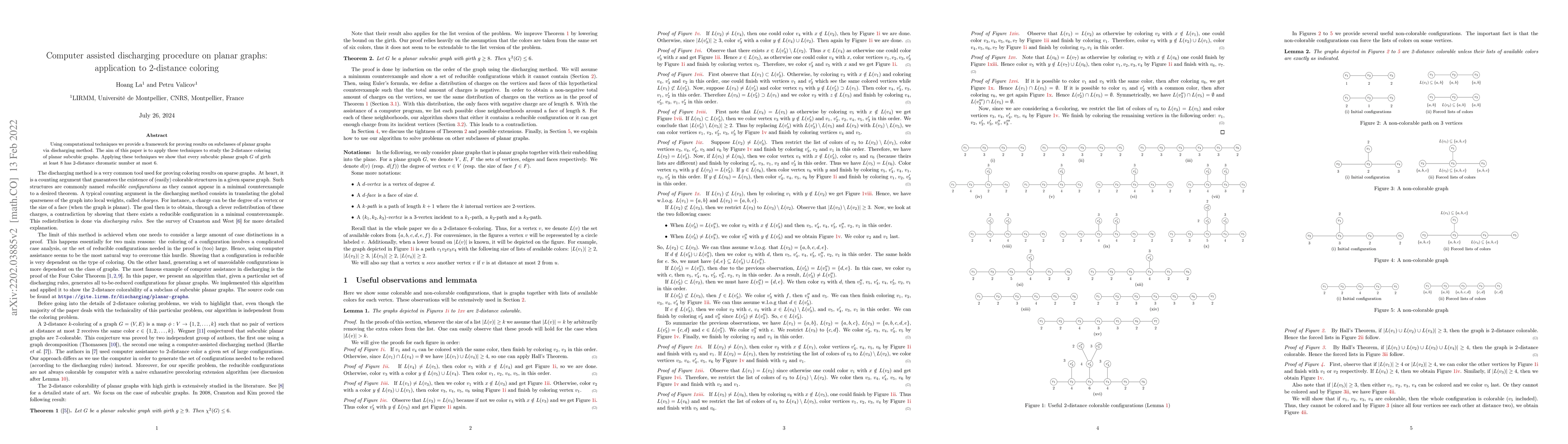 Thumbnail for Computer assisted discharging procedure on planar graphs: application to
  2-distance coloring