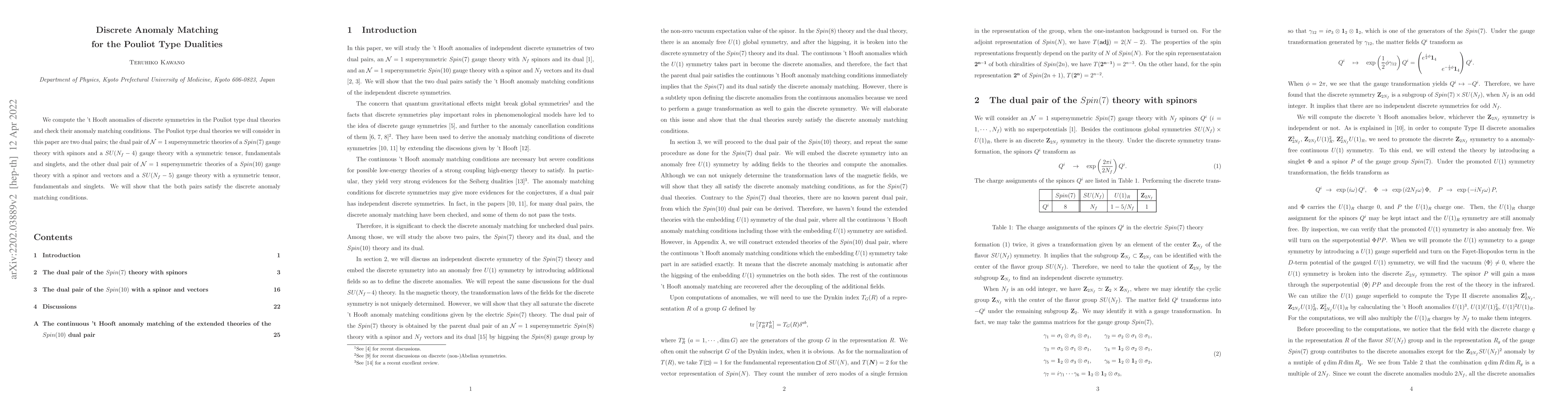 Thumbnail for Discrete Anomaly Matching for the Pouliot Type Dualities