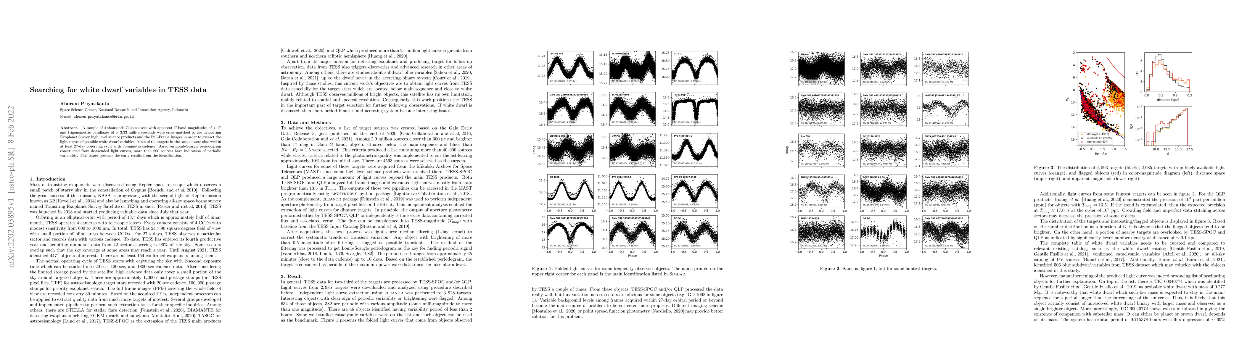 Thumbnail for Searching for white dwarf variables in TESS data
