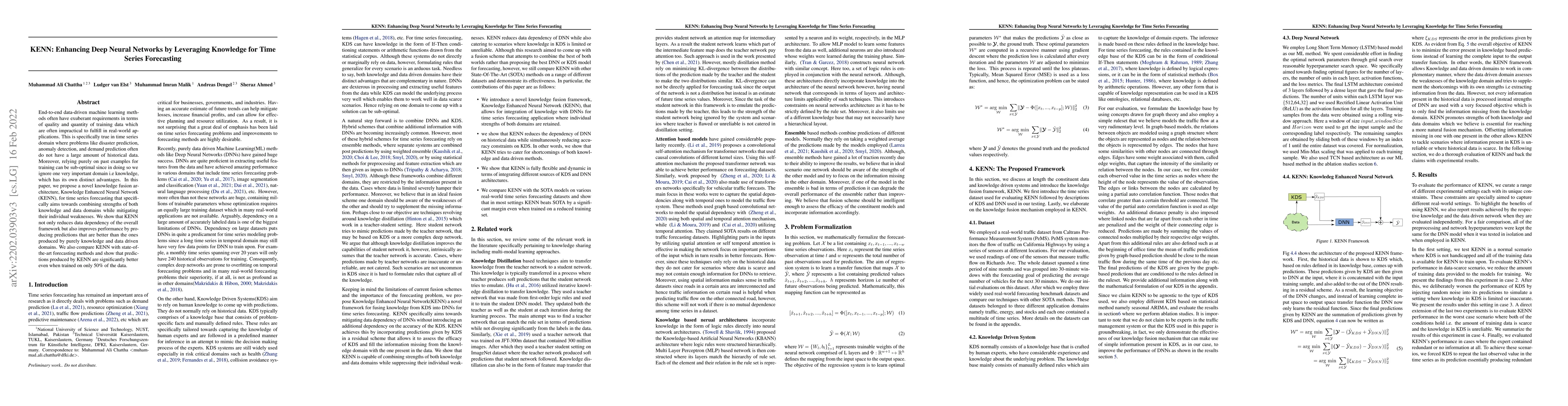 Thumbnail for KENN: Enhancing Deep Neural Networks by Leveraging Knowledge for Time
  Series Forecasting