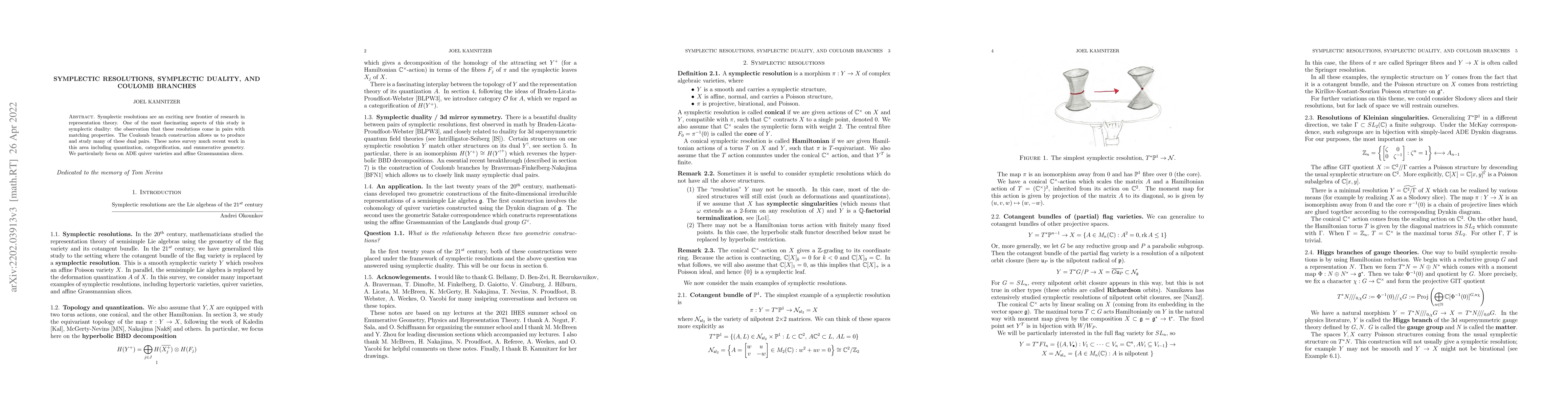 Thumbnail for Symplectic resolutions, symplectic duality, and Coulomb branches