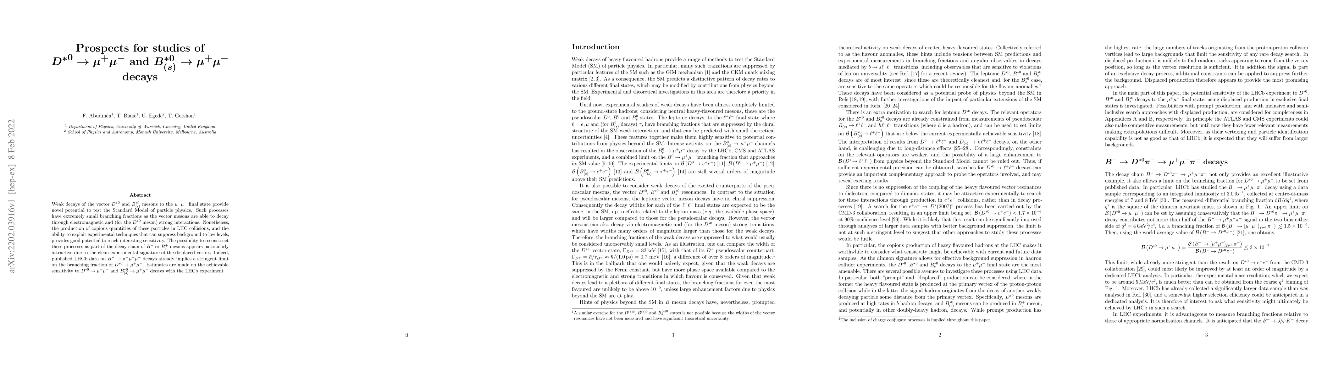 Thumbnail for Prospects for studies of $D^{*0} \to \mu^+\mu^-$ and $B_{(s)}^{*0} \to
  \mu^+\mu^-$ decays