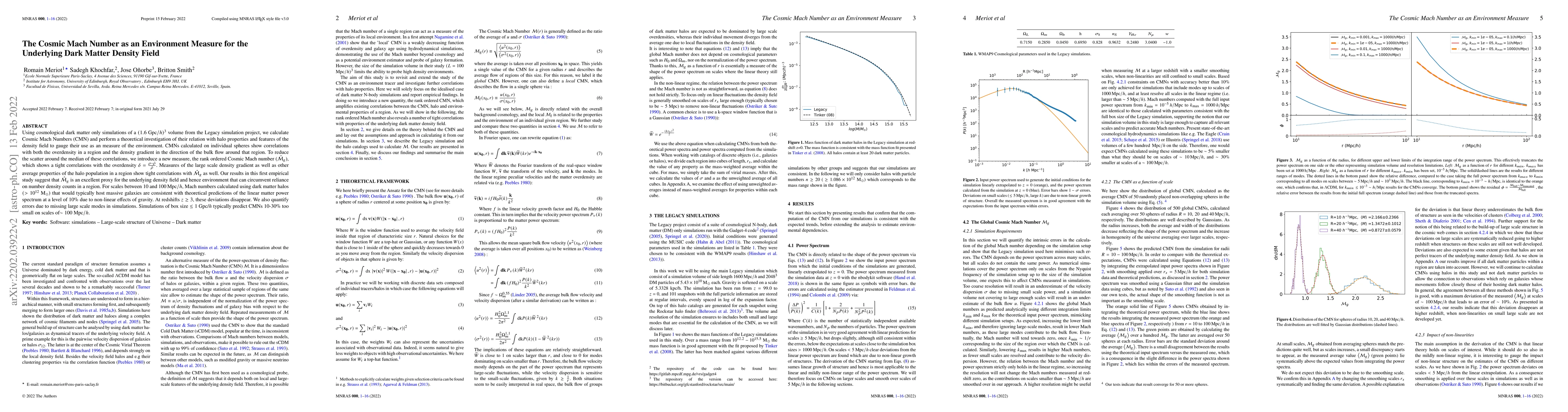 Thumbnail for The Cosmic Mach Number as an Environment Measure for the Underlying Dark
  Matter Density Field