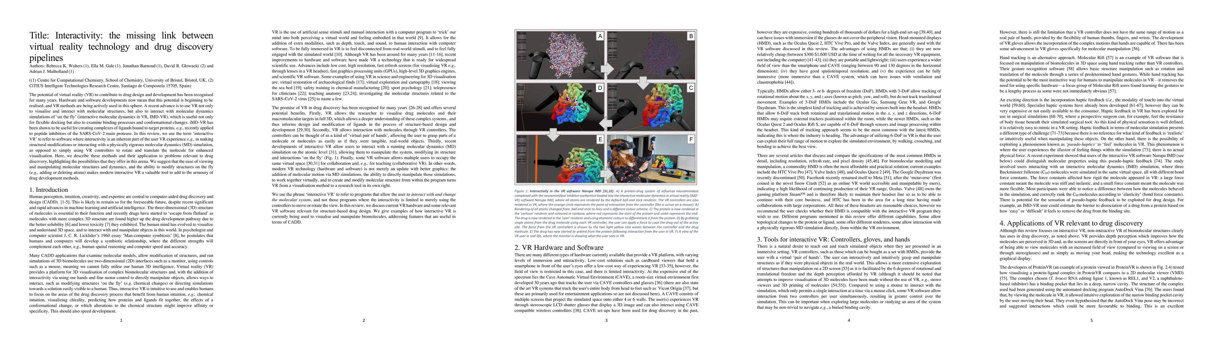Thumbnail for Interactivity: the missing link between virtual reality technology and
  drug discovery pipelines