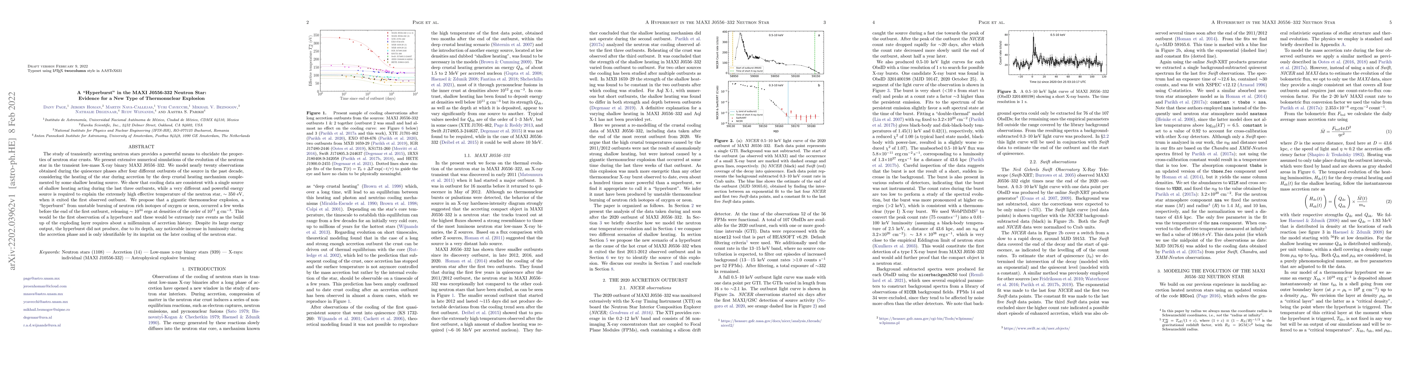 Thumbnail for A "Hyperburst" in the MAXI J0556-332 Neutron Star: Evidence for a New
  Type of Thermonuclear Explosion
