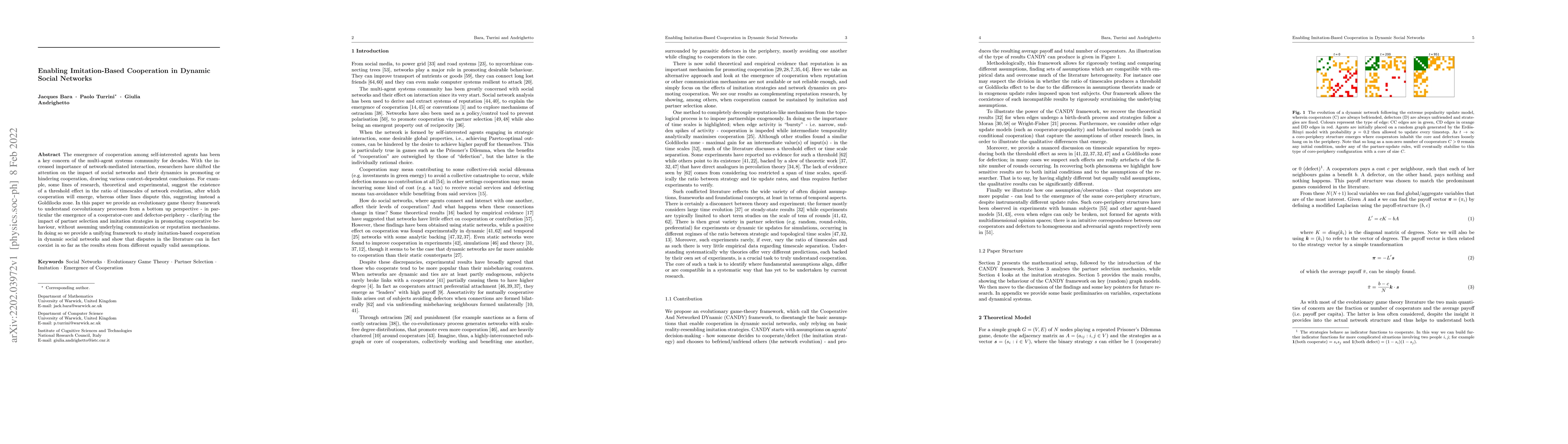 Thumbnail for Enabling Imitation-Based Cooperation in Dynamic Social Networks