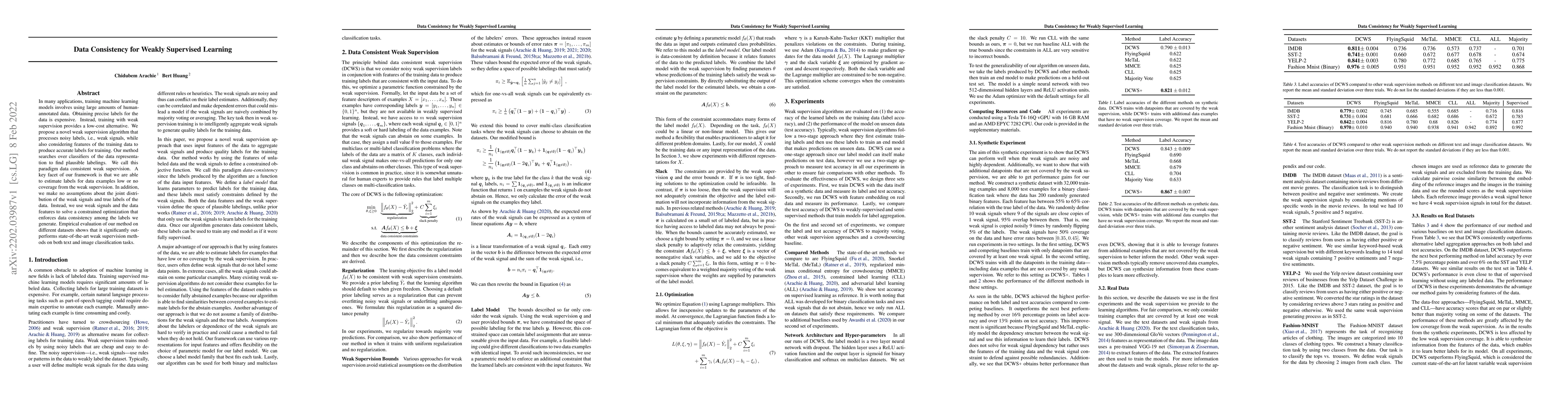 Thumbnail for Data Consistency for Weakly Supervised Learning